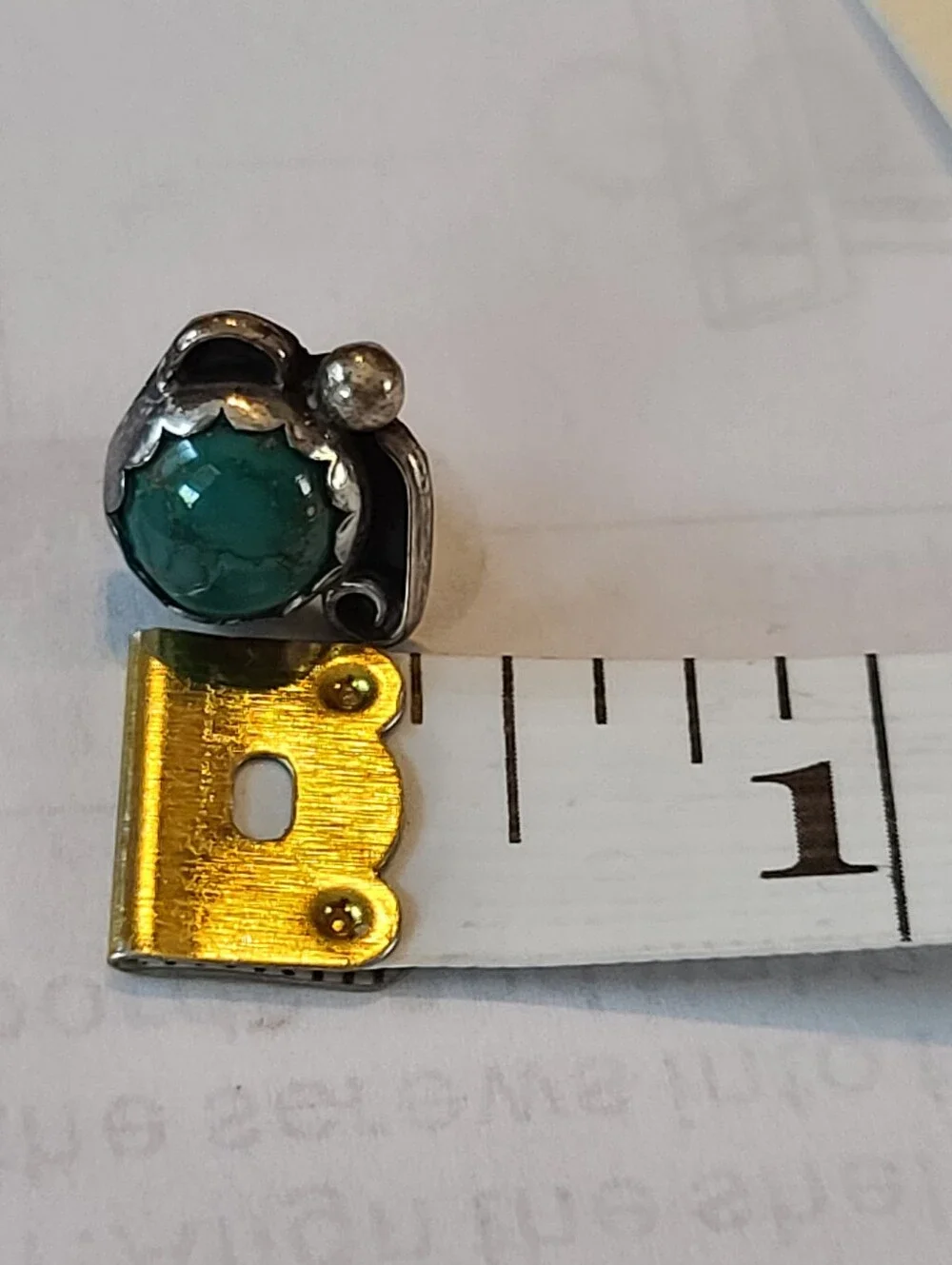 $165 Navajo Artisan Toney Toledo of Santa Fe Circa 1970-80's Turquoise Tie Tack!